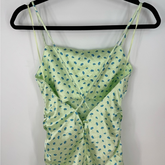 ZARA Blogger Favorite NWT Satin Ruched Midi Floral Milkmaid Dress - Picture 4 of 4